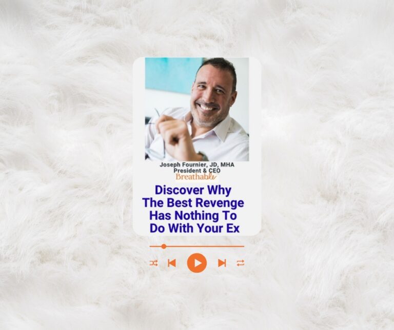 Screenshot of Joseph Fournier appearing on The Divorce Hour podcast with Ilyssa Panitz discussing healing after divorce.