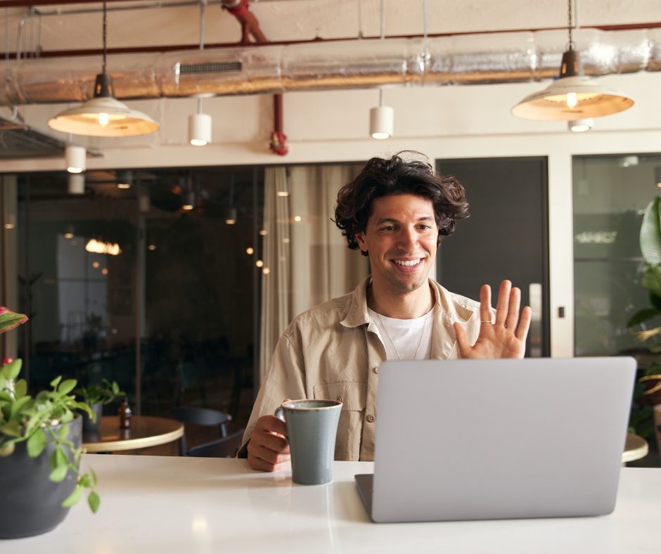 Man participating in an online therapy session from home with a licensed therapist